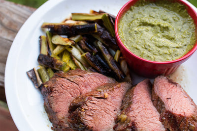 GRILLED TRI-TIP RECIPE WITH LEEKS